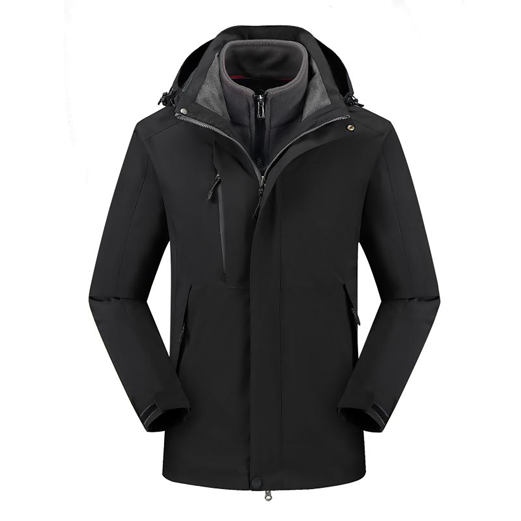 mens winter windproof multi pockets zipper